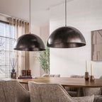 Suspension Dome brun urban - 2 lumières, diamètre 60 cm