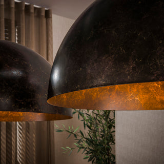 Suspension Dome brun urban - 2 lumières, diamètre 60 cm