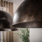 Suspension Dome brun urban - 2 lumières, diamètre 60 cm