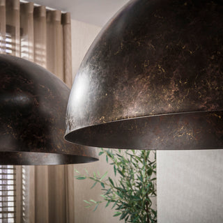 Suspension Dome brun urban - 2 lumières, diamètre 60 cm