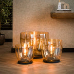Lampadaire UP L verre ambré - 1 lumière, hauteur 27 cm