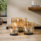 Lampadaire UP L verre ambré - 1 lumière, hauteur 27 cm