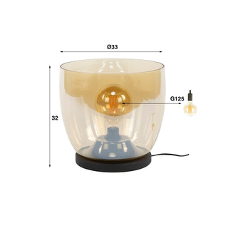 Vloerlamp UP XL amber glas - 1-lichts, 32 cm hoog