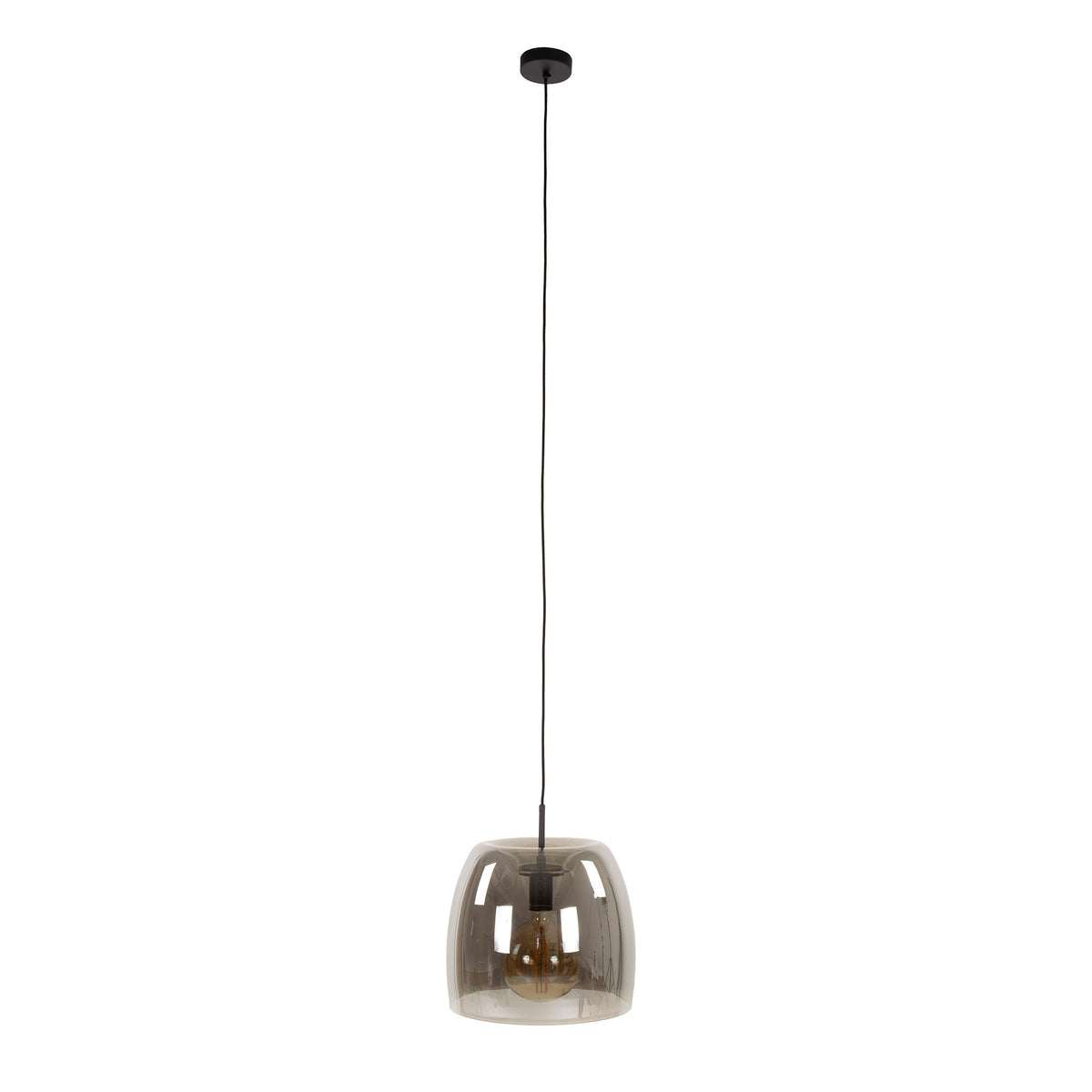 Pendant lamp Drift Glass smoke grey glass - 1-light, diameter 35 cm