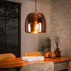 Hanglamp Drift Glass koper glas - 1-lichts, diameter 35 cm
