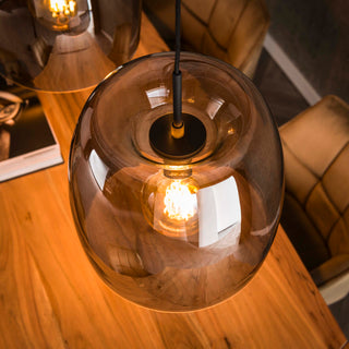 Pendant lamp Drift Glass smoke grey glass - 3-light, 145 cm wide