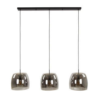 Pendant lamp Drift Glass smoke grey glass - 3-light, 145 cm wide