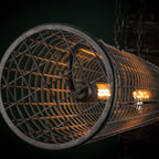 Suspension Cylinder Wire gris ardoise - 2 lumières, largeur 121 cm