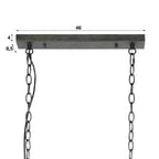 Suspension Cylinder Wire gris ardoise - 2 lumières, largeur 121 cm