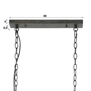 Suspension Cylinder Wire gris ardoise - 2 lumières, largeur 121 cm