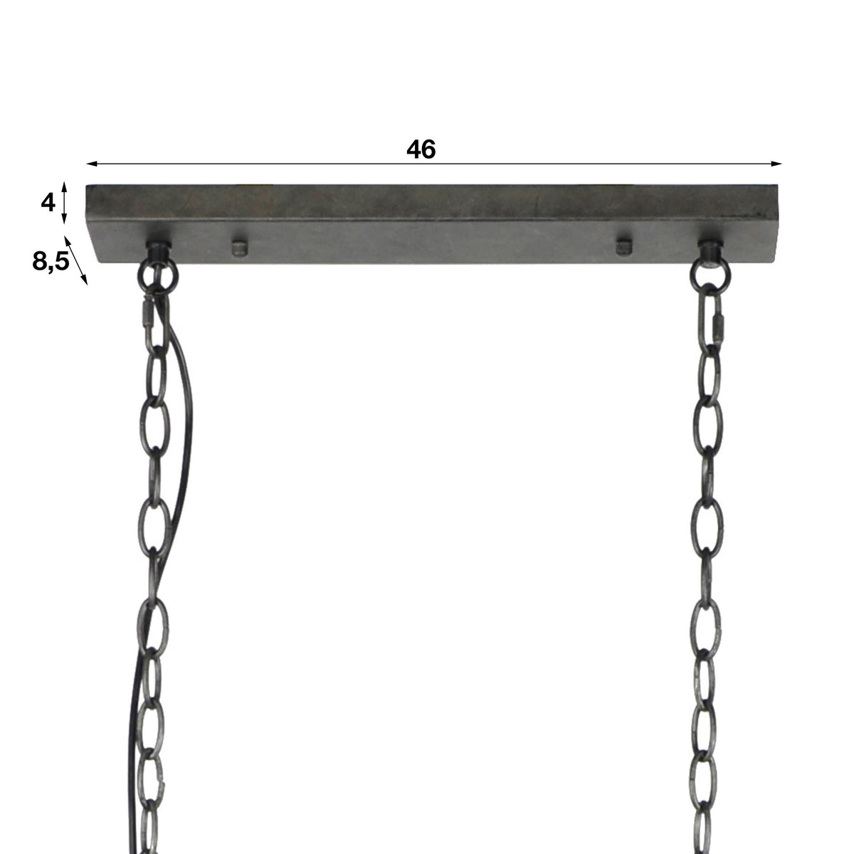 Suspension Cylinder Wire gris ardoise - 2 lumières, largeur 121 cm