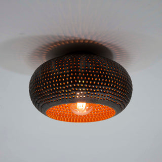 Plafonnier Punch brun noir - 1 lumière, diamètre 35 cm