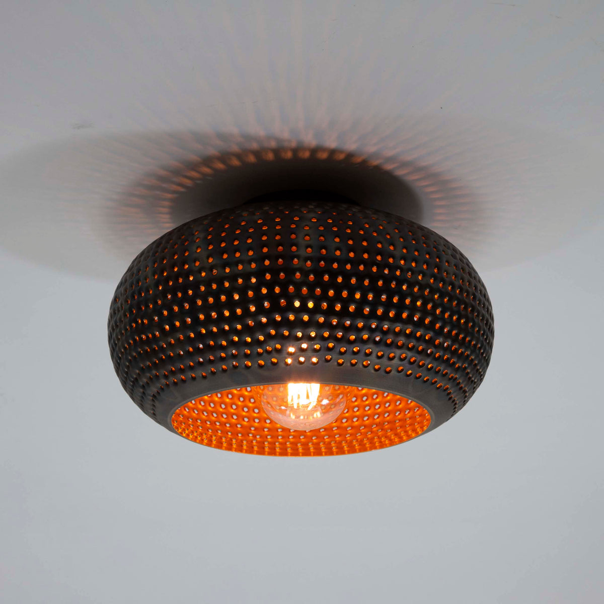 Ceiling lamp Punch black brown - 1-light, diameter 35 cm