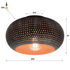 Plafonnier Punch brun noir - 1 lumière, diamètre 35 cm