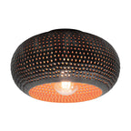 Plafonnier Punch brun noir - 1 lumière, diamètre 35 cm