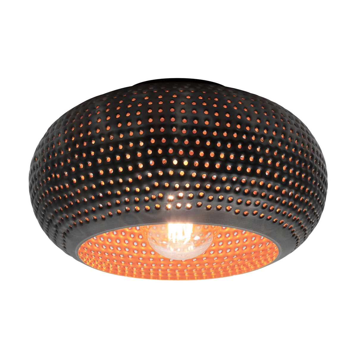 Ceiling lamp Punch black brown - 1-light, diameter 35 cm