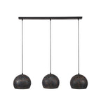 Hanglamp Punch Orb zwart bruin - 3-lichts, 110 cm breed