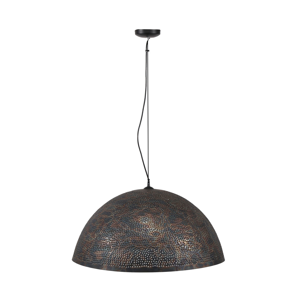 Pendant lamp Punch black brown - 1-light, diameter 70 cm