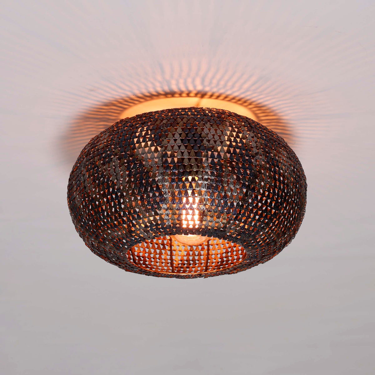 Ceiling lamp Armor black brown - 1-light, diameter 40 cm
