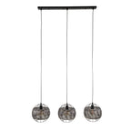 Pendant lamp Armor Open black brown - 3-light, 110 cm wide