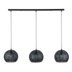 Hanglamp Armor Orb zwart bruin - 3-lichts, 128 cm breed