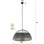 Pendant lamp Armor black brown - 1-light, diameter 80 cm