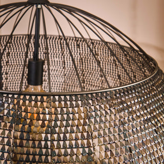 Pendant lamp Armor black brown - 1-light, diameter 80 cm
