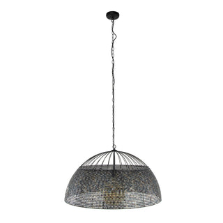 Pendant lamp Armor black brown - 1-light, diameter 80 cm