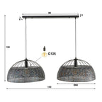 Suspension Armor Open brun noir - 2 lumières, diamètre 60 cm