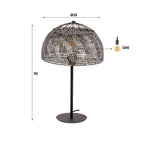 Tafellamp Armor Open zwart bruin - 1-lichts, 55 cm hoog