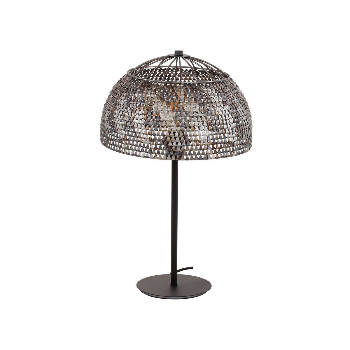 Table lamp Armor Open black brown - 1-light, 55 cm high