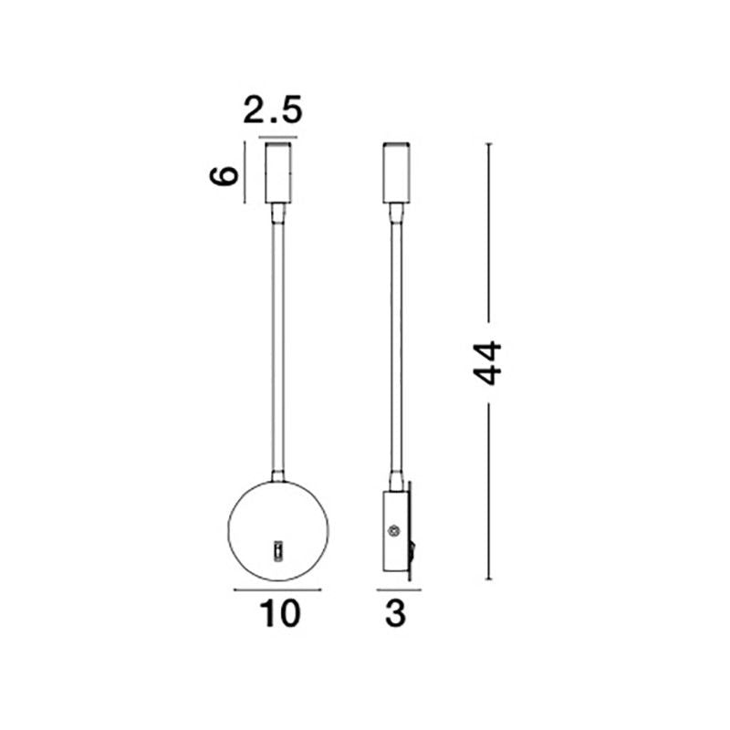 Wandlamp Jaco met schakelaar, zwart
