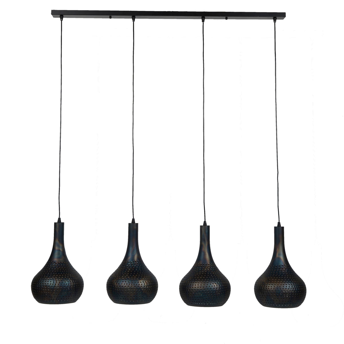 Pendant lamp Punch Cone black brown - 4-light, 130 cm wide