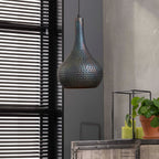 Suspension Punch Cone brun noir - 1 lumière, diamètre 25 cm