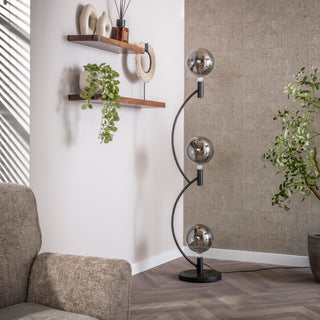 Lampadaire Arcus noir artic - 3 lumières, hauteur 160 cm