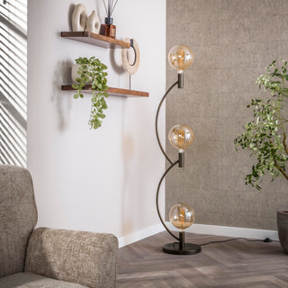 Vloerlamp Arcus sienna bruin - 3-lichts, 160 cm hoog