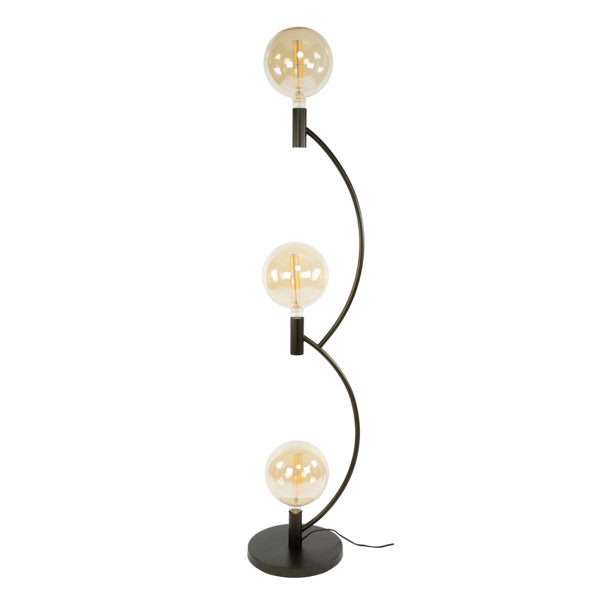 Vloerlamp Arcus sienna bruin - 3-lichts, 160 cm hoog