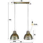 Pendant lamp Screen antique bronze - 2-light, 95 cm wide