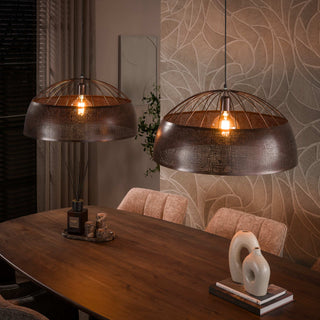 Pendant lamp Screen open antique copper - 2-light, diameter 60 cm