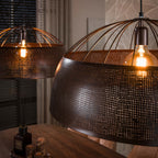 Pendant lamp Screen open antique copper - 2-light, diameter 60 cm