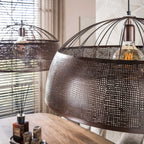 Pendant lamp Screen open antique copper - 2-light, diameter 60 cm