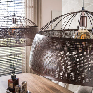 Pendant lamp Screen open antique copper - 2-light, diameter 60 cm