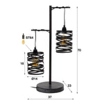Table lamp Spindle slate grey - 2-light, 70 cm high