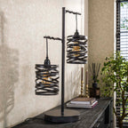 Table lamp Spindle slate grey - 2-light, 70 cm high
