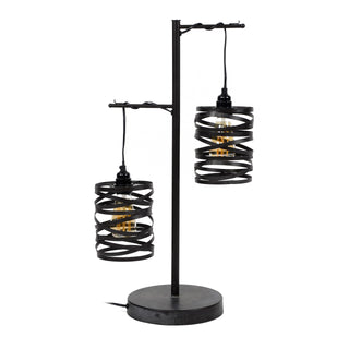Table lamp Spindle slate grey - 2-light, 70 cm high