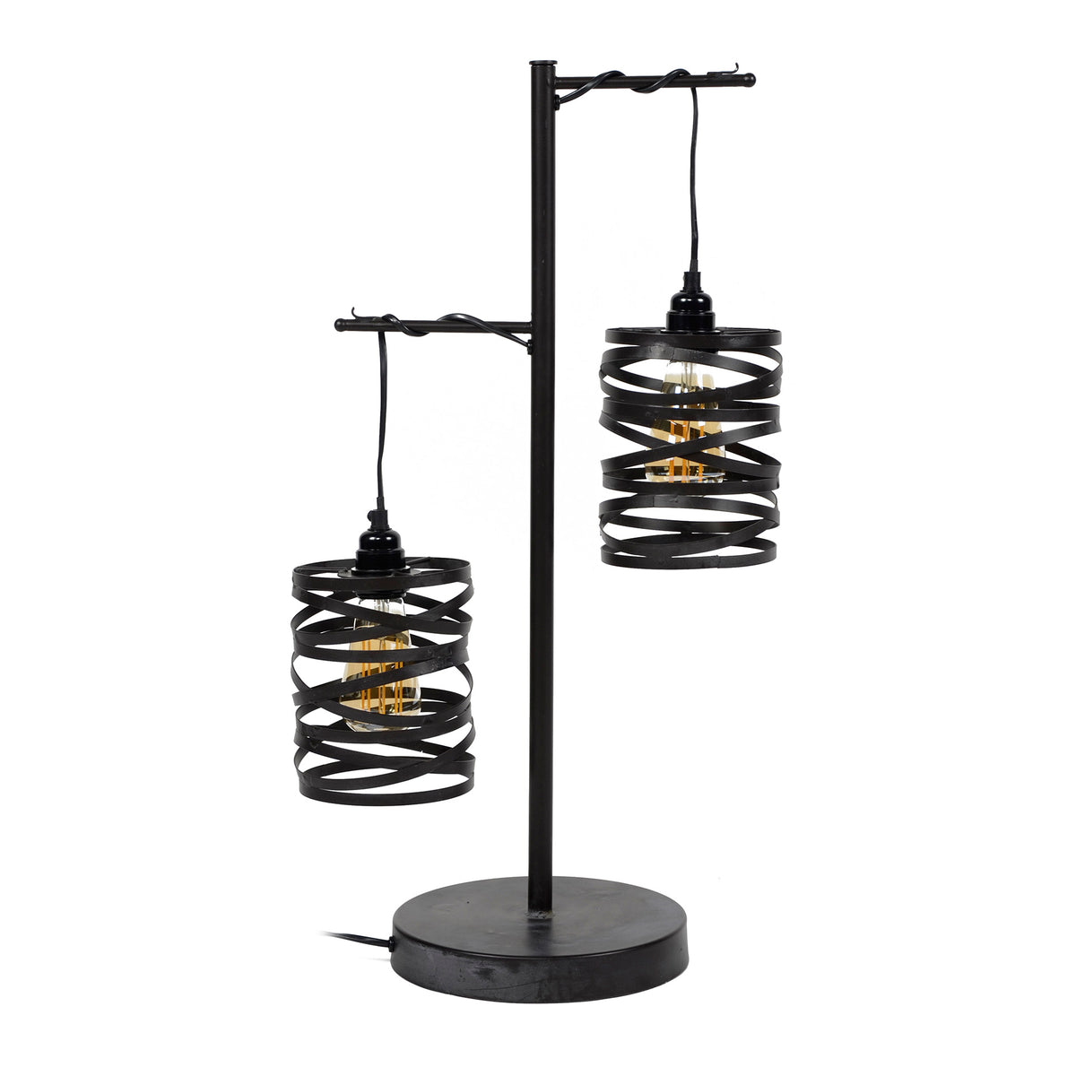 Table lamp Spindle slate grey - 2-light, 70 cm high