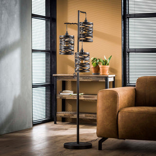 Vloerlamp Spindle leigrijs - 3-lichts, 150 cm hoog
