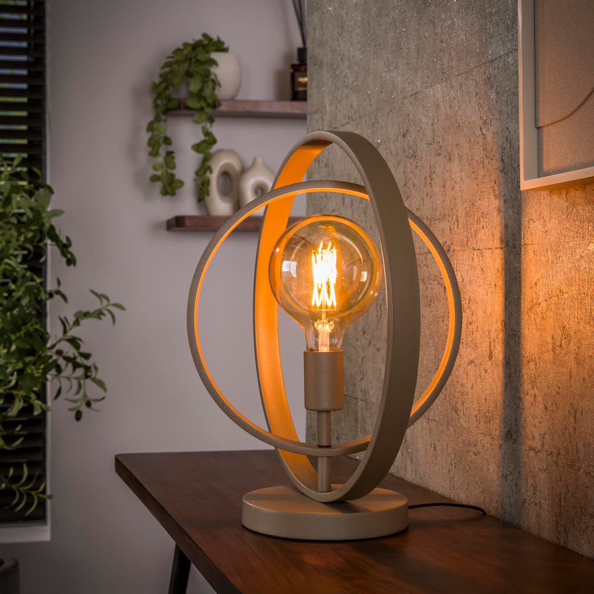 Table lamp Turn Around beige - 1-light, 43 cm high