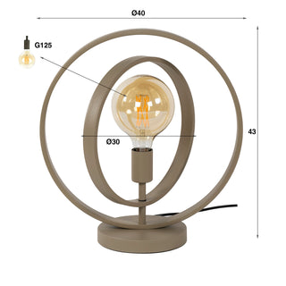 Lampe de table Turn Around beige - 1 lumière, hauteur 43 cm