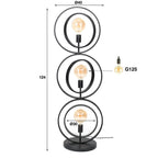 Lampadaire Turn Around anthracite - 3 lumières, hauteur 124 cm